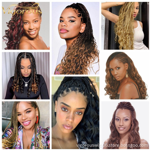 Vigorous wholesale display loose wave african hair braids synthetic braiding hair loc spiral curl hair extension bundle